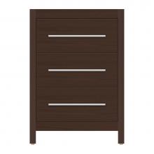 Strasser Woodenwork 59-019 - 24 X 18.5 X 34.5 Belltown Vanity Tiered Miter Choc Oak 3 Drw