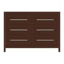 Strasser Woodenwork 59-023 - 48 X 18.5 X 34.5 Belltown Vanity Tiered Miter Choc Oak 6 Drw