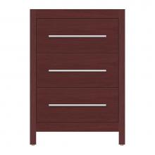 Strasser Woodenwork 59-043 - 24 X 18.5 X 34.5 Belltown Vanity Tiered Miter Dk Cherry 3 Drw