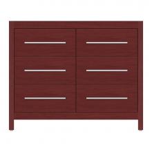 Strasser Woodenwork 59-044 - 42 X 21 X 34.5 Belltown Vanity Tiered Miter Dk Cherry 6 Drw