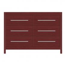 Strasser Woodenwork 59-046 - 48 X 21 X 34.5 Belltown Vanity Tiered Miter Dk Cherry 6 Drw