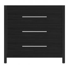 Strasser Woodenwork 59-073 - 36 X 18.5 X 34.5 Belltown Vanity Tiered Miter Midnight Oak 3 Drw
