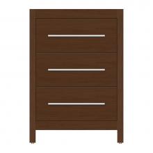 Strasser Woodenwork 59-126 - 24 X 21 X 34.5 Belltown Vanity Tiered Miter Pecan Cherry 3 Drw