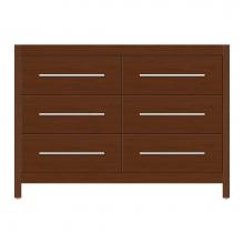 Strasser Woodenwork 59-130 - 48 X 21 X 34.5 Belltown Vanity Tiered Miter Pecan Cherry 6 Drw