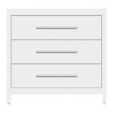 Strasser Woodenwork 59-133 - 36 X 18.5 X 34.5 Belltown Vanity Tiered Miter Powder Grey 3 Drw