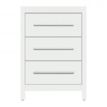 Strasser Woodenwork 59-139 - 24 X 18.5 X 34.5 Belltown Vanity Tiered Miter Powder Grey 3 Drw