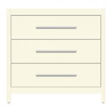 Strasser Woodenwork 59-145 - 36 X 18.5 X 34.5 Belltown Vanity Tiered Miter Sat Biscuit 3 Drw