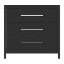 Strasser Woodenwork 59-157 - 36 X 18.5 X 34.5 Belltown Vanity Tiered Miter Sat Black 3 Drw
