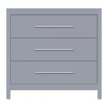 Strasser Woodenwork 59-169 - 36 X 18.5 X 34.5 Belltown Vanity Tiered Miter Sat Silver 3 Drw