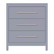 Strasser Woodenwork 59-170 - 30 X 21 X 34.5 Belltown Vanity Tiered Miter Sat Silver 3 Drw