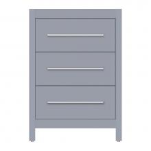 Strasser Woodenwork 59-174 - 24 X 21 X 34.5 Belltown Vanity Tiered Miter Sat Silver 3 Drw
