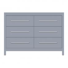 Strasser Woodenwork 59-178 - 48 X 21 X 34.5 Belltown Vanity Tiered Miter Sat Silver 6 Drw