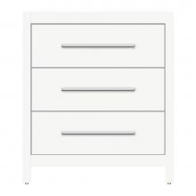 Strasser Woodenwork 59-183 - 30 X 18.5 X 34.5 Belltown Vanity Tiered Miter Sat White 3 Drw