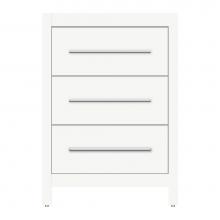 Strasser Woodenwork 59-187 - 24 X 18.5 X 34.5 Belltown Vanity Tiered Miter Sat White 3 Drw