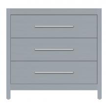 Strasser Woodenwork 59-193 - 36 X 18.5 X 34.5 Belltown Vanity Tiered Miter Silver Oak 3 Drw