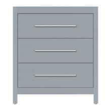 Strasser Woodenwork 59-195 - 30 X 18.5 X 34.5 Belltown Vanity Tiered Miter Silver Oak 3 Drw
