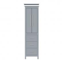 Strasser Woodenwork 59-196 - 19.5 X 21 X 70 Belltown Linen Tiered Miter Silver Oak
