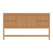 Strasser Woodenwork 59-947 - 60 X 18.5 X 34.5 Alki Spa Vanity Tiered Miter Nat Oak Sb