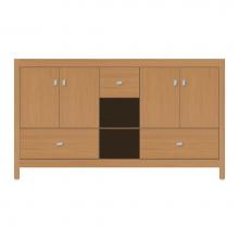 Strasser Woodenwork 59-957 - 60 X 21 X 34.5 Alki Cafe Vanity Tiered Miter Nat Oak Db