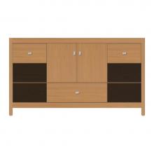 Strasser Woodenwork 59-962 - 60 X 18.5 X 34.5 Alki Cafe Vanity Tiered Miter Nat Oak Sb