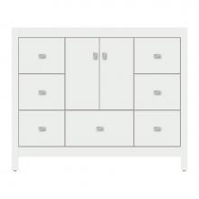 Strasser Woodenwork 71-028 - 42 X 18.5 X 34.5 Alki Essence Vanity Tiered Miter Powder Grey Sb