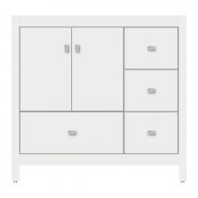 Strasser Woodenwork 71-030 - 36 X 18.5 X 34.5 Alki Essence Vanity Tiered Miter Powder Grey Rh