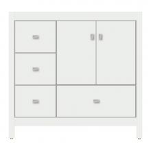 Strasser Woodenwork 71-031 - 36 X 21 X 34.5 Alki Essence Vanity Tiered Miter Powder Grey Lh