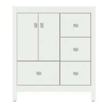 Strasser Woodenwork 71-034 - 30 X 18.5 X 34.5 Alki Essence Vanity Tiered Miter Powder Grey Rh