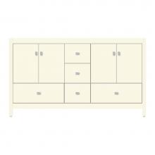 Strasser Woodenwork 71-245 - 60 X 18.5 X 34.5 Alki Essence Vanity Tiered Miter Sat Biscuit Db
