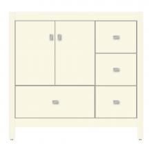 Strasser Woodenwork 71-250 - 36 X 21 X 34.5 Alki Essence Vanity Tiered Miter Sat Biscuit Rh