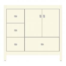 Strasser Woodenwork 71-251 - 36 X 21 X 34.5 Alki Essence Vanity Tiered Miter Sat Biscuit Lh