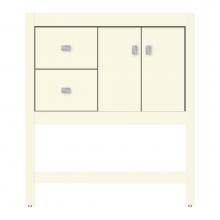 Strasser Woodenwork 71-307 - 30 X 18.5 X 34.5 Alki Spa Vanity Tiered Miter Sat Biscuit Lh