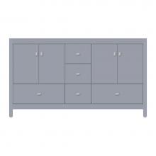 Strasser Woodenwork 71-408 - 60 X 21 X 34.5 Alki Essence Vanity Tiered Miter Sat Silver Db
