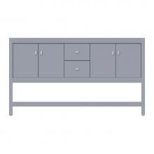 Strasser Woodenwork 71-458 - 60 X 21 X 34.5 Alki Spa Vanity Tiered Miter Sat Silver Db