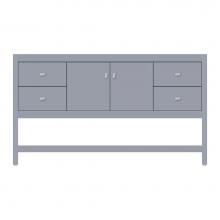 Strasser Woodenwork 71-461 - 60 X 18.5 X 34.5 Alki Spa Vanity Tiered Miter Sat Silver Sb