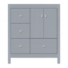 Strasser Woodenwork 71-591 - 30 X 18.5 X 34.5 Alki Essence Vanity Tiered Miter Silver Oak Lh