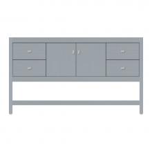 Strasser Woodenwork 71-634 - 60 X 18.5 X 34.5 Alki Spa Vanity Tiered Miter Silver Oak Sb