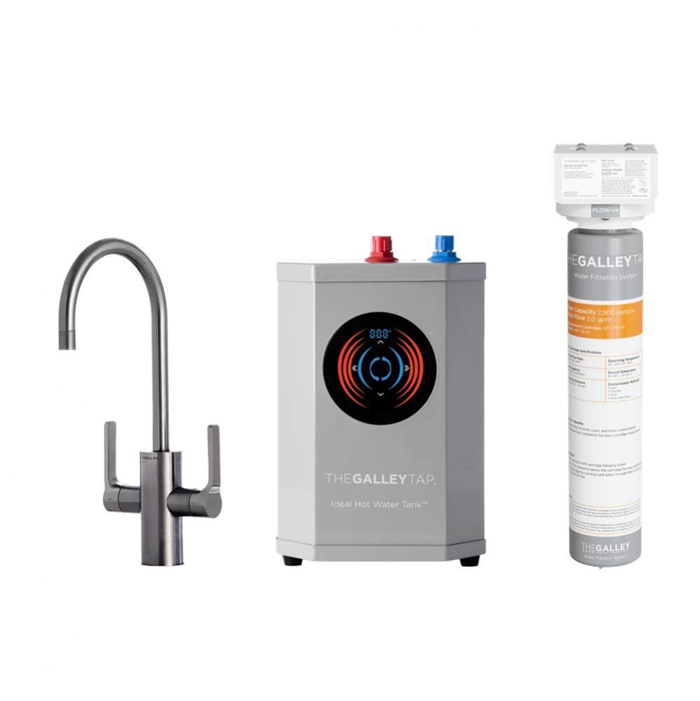 Ideal Hot & Cold Tap in PVD Gun Metal Gray  Stainless Steel, Ideal Hot Water Tank  and Water F
