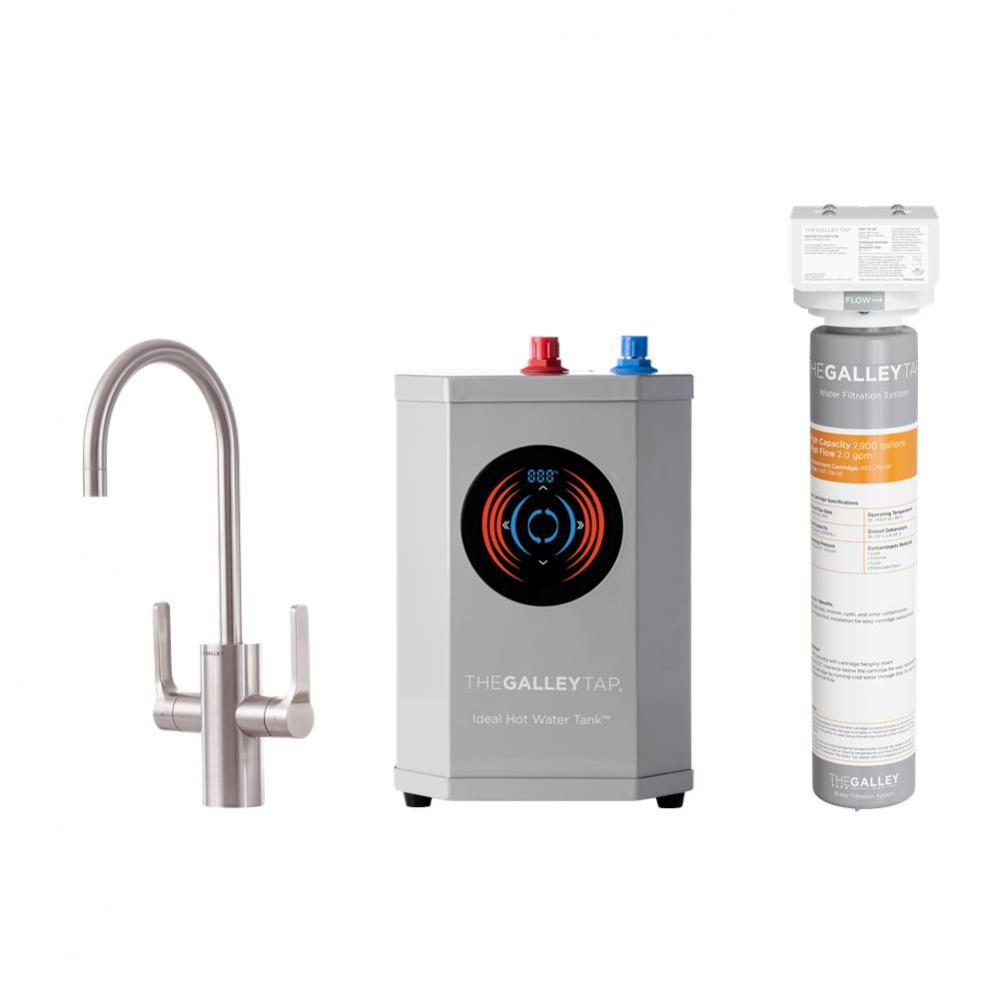 Ideal Hot & Cold Tap in Matte Stainless Steel, Ideal Hot Water Tank  and Water Filtration Syst