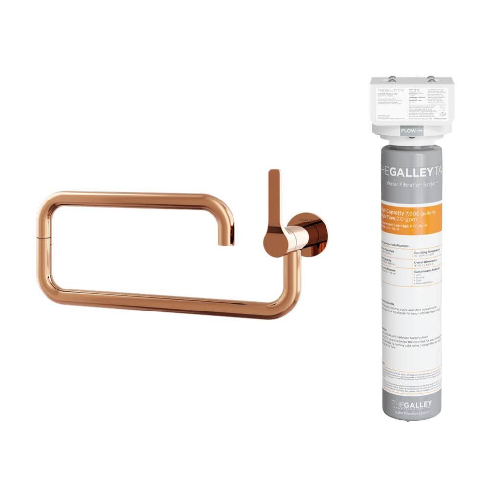 Ideal Pot Filler Tap in PVD Polished Rose Gold Stainless Steel and Water Filtration System