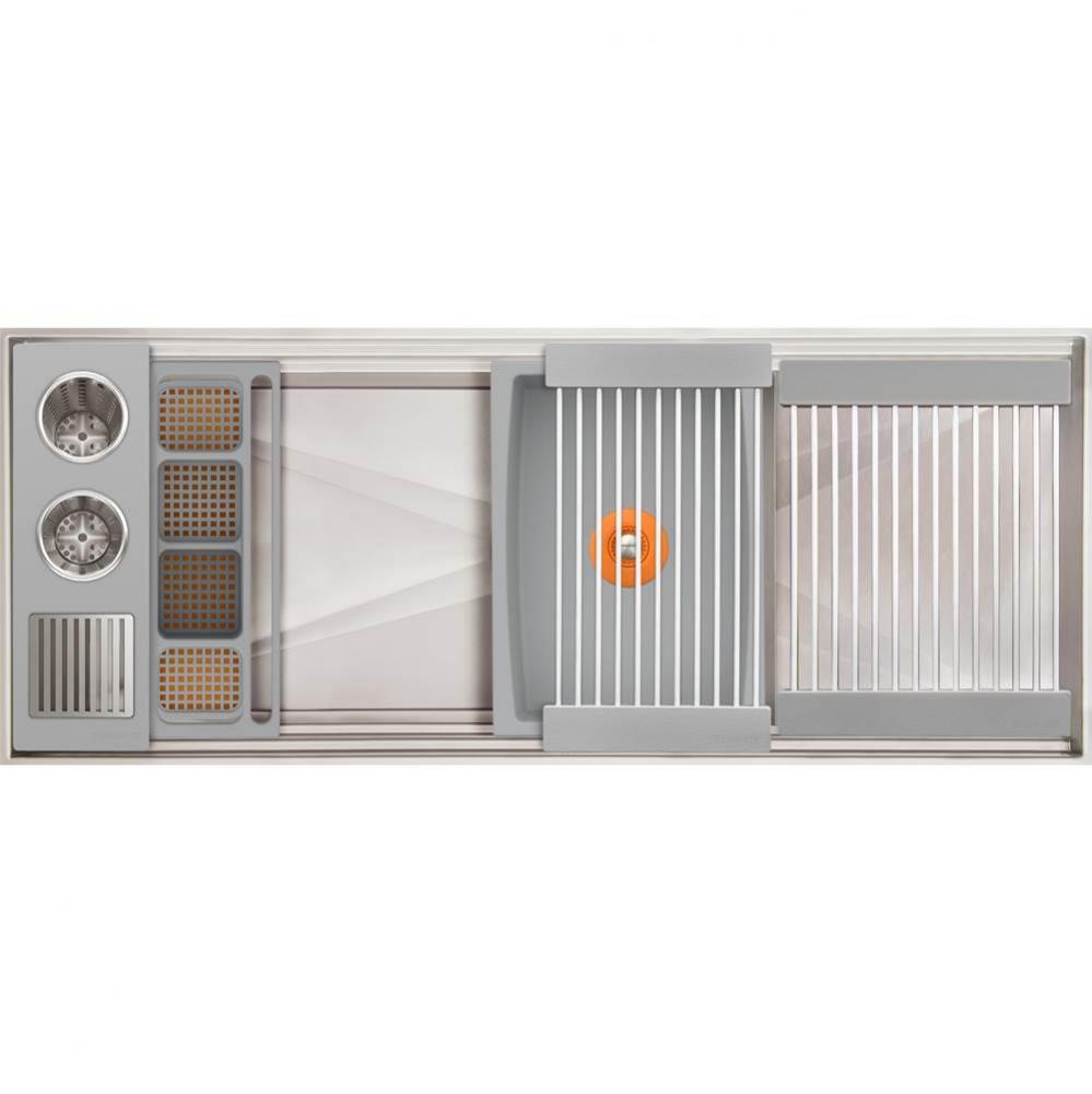 Ideal ThinTop™ WashStation™ 3S Plus 12'' DryDock® Drain Side, Four Tool Wash Ki