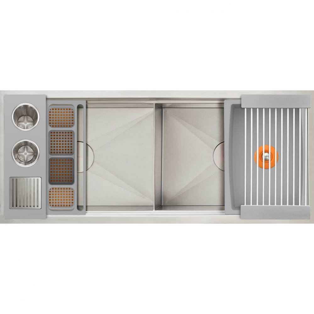 Ideal Double Bowl WashStation  4D with Four Tool Wash Kit in Exclusive Gray Resin