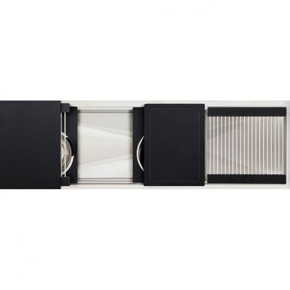 Ideal Workstation 4S + 18'' DryDock  Drain Side, Four Tool Culinary Kit, One DryDock Too