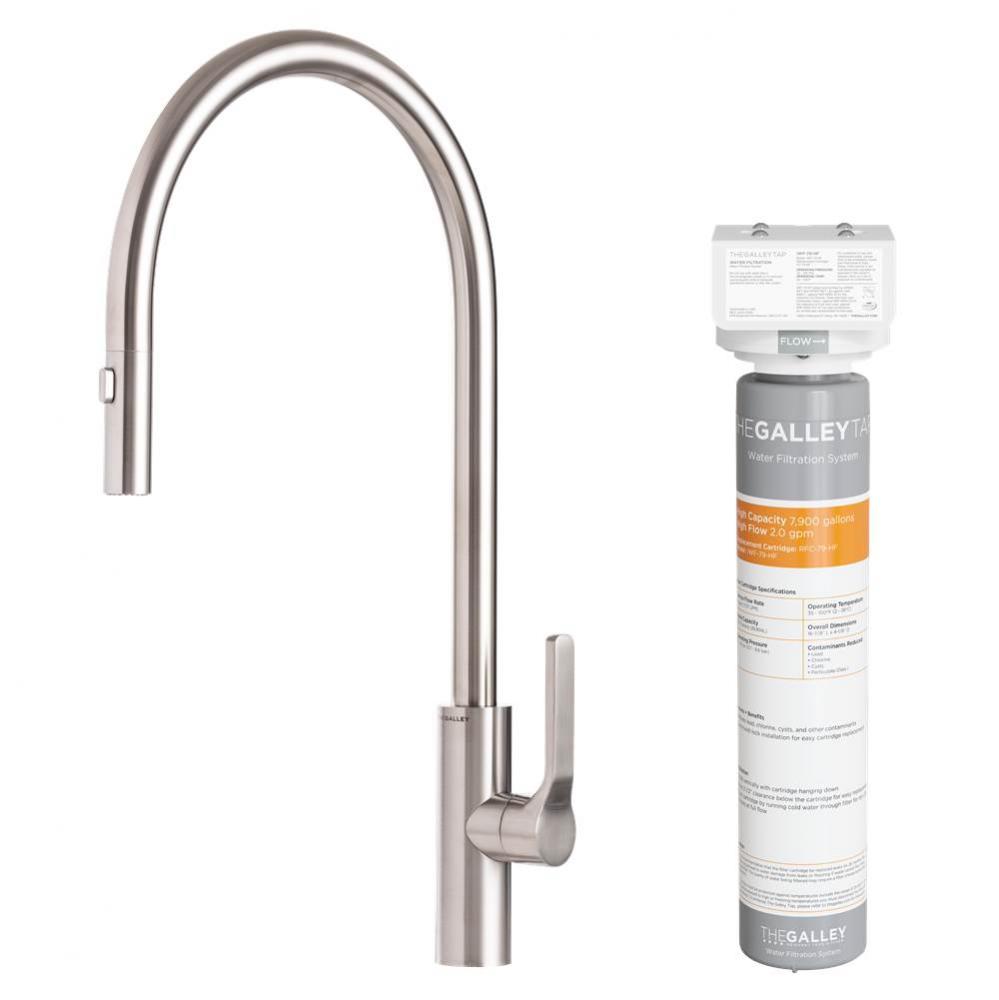 Ideal Tap High-Flow in Matte Stainless Steel and Water Filtration System