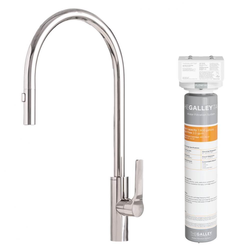 Ideal Tap High-Flow in Polished Stainless Steel and Water Filtration System