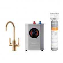 The Galley IHTF-D-YSS - Ideal Hot & Cold Tap in PVD Brushed Gold Stainless Steel, Ideal Hot Water Tank  and Water Filt