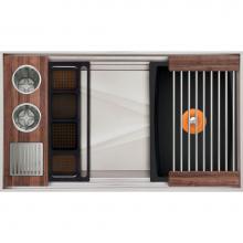 The Galley IWA-3-S-TT-WA - Ideal ThinTop™ WashStation™ 3S with Four Tool Wash Kit in American Black Walnut / Graphite Res