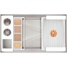 The Galley IWA-3-S-TT-WH - Ideal ThinTop™ WashStation™ 3S with Four Tool Wash Kit in Designer White Resin / ResinPlus
