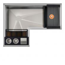 The Galley IWA-3X4-C-GT - Ideal Corner WashStation  3X4C with Four Tool Wash Kit in Graphite Wood Composite and Resin