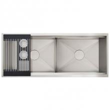 The Galley IWA-4-D-GT - Ideal Double Bowl WashStation  4D with Four Tool Wash Kit in Graphite Wood Composite and Resin